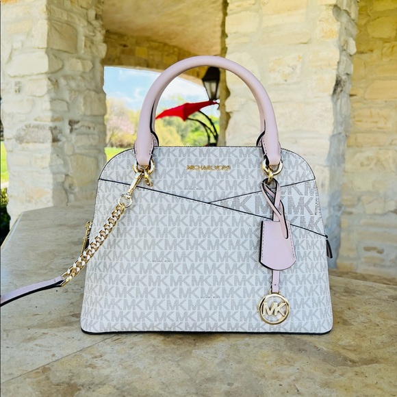 Michael Kors Dome Medium Signature Satchel&wallet powdered blush NWT - Picture 2 of 15